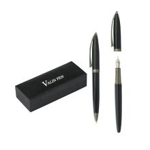 Luxury products Gun Black fountain pen with iridium point germany nibs Promotional Logo Best Pen Gift Set for Men & Women